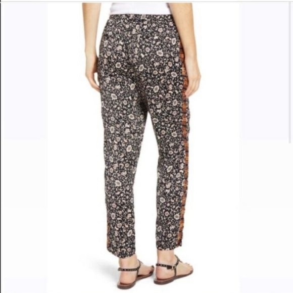 Scotch & Soda Palm Cove Striped Floral Tuxedo Silky Pants - Picture 3 of 15